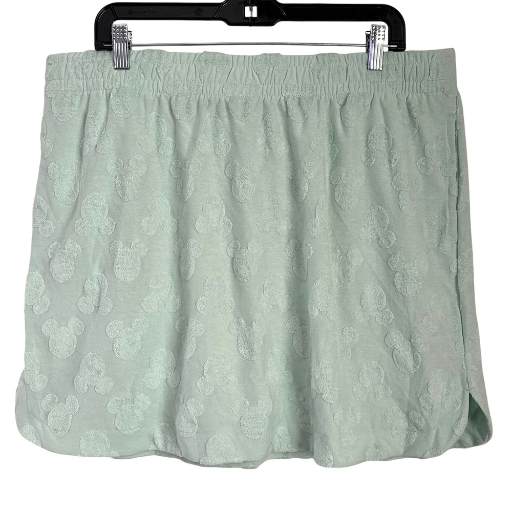 NWT NEW Disney Mickey Mouse Skirt Women's Large Mint Green Terry Cloth